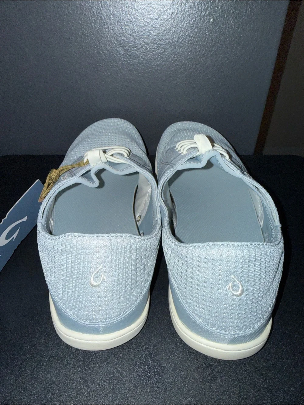 🆕 OluKai Nohea Moku Light Denim Slip-On Boat Shoes Men’s 10.5